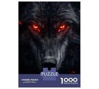 Rompecabezas De 1000 Piezas para Adultos Evil Black Wolf Portrait Rompecabezas Juegos Familiares Difícil Difícil Cumpleaños Y Navidad 38x26cm/1000pcs