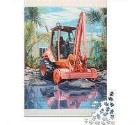 Rompecabezas De 1000 Piezas para Adultos Excavator in Tropical Setting Rompecabezas Juguetes Antiestrés Decoración del Hogar Difícil Y Desafiante 38x26cm/1000pcs