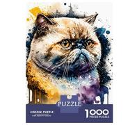 Rompecabezas De 1000 Piezas para Adultos Exotic Shorthair Cat Ink Rompecabezas para Adultos Juguetes DIY Una Obra De Arte Regalo De Cumpleaños, Regalos, 38x26cm/1000pcs