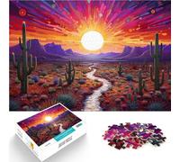 Rompecabezas de 1000 Piezas para Adultos Explosión de Atardecer en el Desierto Hecho de Madera Apto para Mayores de 14 años. para Juguete de desafío de Juego Educativo Regalo para cumpleaños