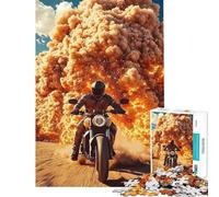 Rompecabezas de 1000 Piezas para Adultos Explosión de Motociclista Rompecabezas para Adultos Que Requiere práctica análisis y lógica Difícil y desafiante (Tamaño 50x75cm)