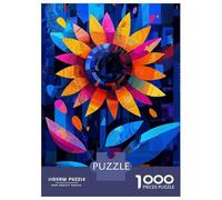 Rompecabezas De 1000 Piezas para Adultos Expressionist Geometry Sunflower - Vibrant Abstract Floral Art Rompecabezas para Adultos Juguetes Antiestrés Difícil Difícil Y Desafiante 52x38cm/1000pcs