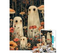 Rompecabezas de 1000 Piezas para Adultos Familia de Fantasmas y Setas Juegos Familiares para la diversión Familiar Difícil y desafiante (tamaño 38x26cm)