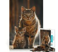 Rompecabezas de 1000 Piezas para Adultos,Familia de Gatos y Animales,Juego de ingenio,Regalo Divertido y Relajante para Navidad (38x26cm)