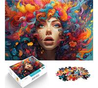 Rompecabezas de 1000 piezas para adultos, fantasía, color, mujer, arte, interesante, reducción del estrés, 19.7 x 29.5 pulgadas, buen regalo