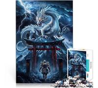 Rompecabezas de 1000 Piezas para Adultos Fantasía de Lucha contra Dragones Juego desafiante Regalos de cumpleaños, Regalos, Arte Mural 75x50cm