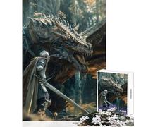 Rompecabezas de 1000 piezas para adultos fantasía oscura duelo de dragones decoración del hogar juguetes ideas de regalos juego familiar con piezas de formas aleatorias totalmente entrelazadas 38x52cm
