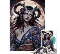 Rompecabezas de 1000 Piezas para Adultos fantasía Oscura Mujer Luna Juego Familiar Regalo de cumpleaños cumpleaños y Navidad (tamaño 50x75cm)