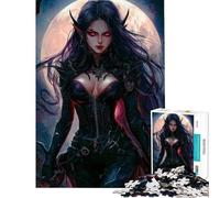 Rompecabezas de 1000 Piezas para Adultos fantasía Oscura Mujer Vampiro Rompecabezas para Adolescentes Juego Familiar decoración del hogar difícil y desafiante (tamaño 50x75cm)