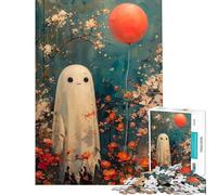 Rompecabezas de 1000 Piezas para Adultos Fantasma Bohemio con Globo Rompecabezas para Adolescentes Juguetes antiestrés Divertidos y humorísticos para Disfrutar en casa (tamaño 38x52cm)