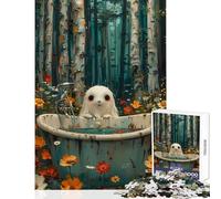 Rompecabezas de 1000 Piezas para Adultos Fantasma Boho terrorífico en la bañera Rompecabezas de 1000 Piezas Juego Imposible Regalo para cumpleaños Un desafío difícil (38x52cm)