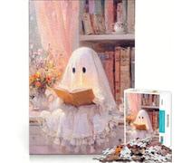 Rompecabezas de 1000 Piezas para Adultos Fantasma Leyendo un Libro Junto a la Ventana, Juegos Familiares, Corte de precisión, colección de Artistas, Bellas Artes 38x26cm