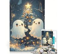 Rompecabezas de 1000 Piezas para Adultos: Fantasmas navideños, Juego de ingenio, Interesante para Reducir el estrés y Mejorar el Amor en Pareja 50x75cm