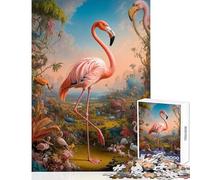Rompecabezas de 1000 Piezas para Adultos fantástico Flamenco Rosa Juguete para decoración de Pared Obra de Arte Regalo Juego práctico Mejora el Amor Entre Parejas tamaño 38x26cm