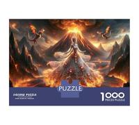 Rompecabezas De 1000 Piezas para Adultos Fantasy Artwork Dragon and Fire Dress Rompecabezas para Adultos Juegos Familiares Regalo De Cumpleaños Cumpleaños Y Navidad 52x38cm/1000pc