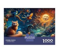 Rompecabezas De 1000 Piezas para Adultos Fantasy Artwork with Cat and Birds Rompecabezas para Adultos Juegos De Relajación Desafío Difícil Ayuda A Ejercitar El Cerebro 70x50cm/1000pcs