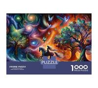 Rompecabezas De 1000 Piezas para Adultos Fantasy Artwork with Horse and Phoenix Rompecabezas para Adultos Juegos Familiares Que Mejoran La Memoria Interacción Entre Padres E Hijos 70x50cm/1000pcs