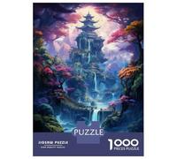 Rompecabezas De 1000 Piezas para Adultos Fantasy Asian Waterfall Landscape Rompecabezas para Adultos Juegos Familiares Una Obra De Arte Ayuda A Ejercitar El Cerebro 38x26cm/1000pcs