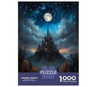 Rompecabezas De 1000 Piezas para Adultos Fantasy Castle Under Moonlight Rompecabezas para Adultos Juego Familiar Vacaciones En Casa Matar El Tiempo Desafiante De Completar 52x38cm/1000pcs