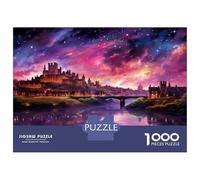 Rompecabezas De 1000 Piezas para Adultos Fantasy Cityscape with Castle Rompecabezas para Adultos Juego Familiar Mejora La Memoria Regalos Y Cumpleaños Únicos 70x50cm/1000pcs