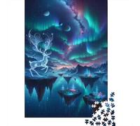 Rompecabezas De 1000 Piezas para Adultos Fantasy Deer in Aurora Sky Rompecabezas para Adultos Juegos Relajantes Pero Divertidos Y Humorísticos Juego Desafiante Regalos 70x50cm/1000pcs