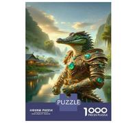 Rompecabezas De 1000 Piezas para Adultos Fantasy Dragon Armor Statue Rompecabezas para Adultos Juego Familiar Decoración De Pared Oferta como Regalos para Toda La Familia 52x38cm/1000pcs