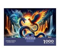 Rompecabezas De 1000 Piezas para Adultos Fantasy Dragon Vs Phoenix Art Print Rompecabezas para Adultos Juegos Divertidos Pero Divertidos Y Humorísticos Desafiantes De Completar 70x50cm/1000pcs