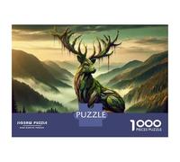 Rompecabezas De 1000 Piezas para Adultos Fantasy Forest Deer Statue Rompecabezas para Adultos Juegos Familiares para La Diversión Familiar Regalo De Cumpleaños, Regalos, 38x26cm/1000pcs