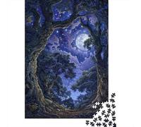 Rompecabezas De 1000 Piezas para Adultos Fantasy Forest Night Sky Rompecabezas para Adultos Juego Familiar Decoración De Pared Desafiante De Completar 52x38cm/1000pcs