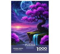 Rompecabezas De 1000 Piezas para Adultos Fantasy Landscape with Waterfall and Moon Rompecabezas para Adultos Juegos De Relajación Regalos para Mujeres Desafío Educativo 52x38cm/1000pcs