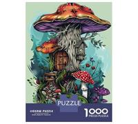 Rompecabezas De 1000 Piezas para Adultos Fantasy Mushroom House Print Rompecabezas para Adultos Análisis Práctico del Juego Y Lógica Interacción Entre Padres E Hijos 38x26cm/1000pcs