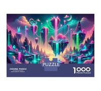 Rompecabezas De 1000 Piezas para Adultos Fantasy Neon Landscape Rompecabezas para Adultos Juegos Familiares Pero Divertidos Y Humorísticos Regalo De Cumpleaños, Regalos, 70x50cm/1000pcs