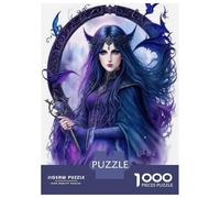 Rompecabezas De 1000 Piezas para Adultos Fantasy Witch Art Print-4 Rompecabezas para Adultos Análisis Práctico del Juego Y Lógica Interacción Entre Padres E Hijos 52x38cm/1000pcs