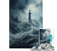 Rompecabezas de 1000 Piezas para Adultos Faro Brisa Marina Desafío de Inteligencia Cerebral Juguetes Adictivos Juegos Familiares Difícil Regalos de Amigo Invisible (Tamaño 38x26cm)