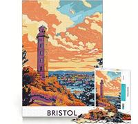 Rompecabezas de 1000 Piezas para Adultos Faro de Bristol al Atardecer Juego de Habilidad Mental para desarrollar la precisión y la Memoria (38x26cm)