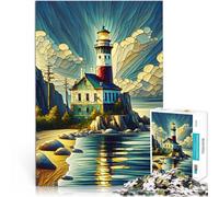 Rompecabezas de 1000 Piezas para Adultos Faro del día Soleado Juguetes Juegos Educativos Antiestrés Decoración del hogar 52x38cm
