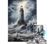 Rompecabezas de 1000 Piezas para Adultos Faro en la Brisa Marina Juegos educativos Juguetes Juegos educativos Gran Regalo Vacaciones en casa para Pasar el Tiempo (Tamaño 38x26cm)