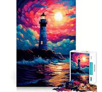 Rompecabezas de 1000 Piezas para Adultos,Faro,Pixel Art,Corte Premium,Divertido,Estimulante Mental,Juego Relajante,Regalo Navideño (38x52cm)