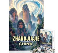 Rompecabezas de 1000 Piezas para Adultos Fascinante Parque Nacional Forestal de Zhangjiajie Juegos Familiares Una Obra de Arte Juguete Decorativo para Pared Colección de Artistas Bellas Artes