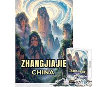 Rompecabezas de 1000 Piezas para Adultos Fascinante Rompecabezas del Parque Nacional Forestal de Zhangjiajie Juego práctico de ensamblaje de Patrones Juguete antiestrés Ideal para Decorar el