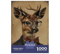 Rompecabezas De 1000 Piezas para Adultos Fawn in Suit and Glasses Rompecabezas De Juguete Decoración De Pared Una Obra De Arte Cumpleaños Y Navidad 52x38cm/1000pcs