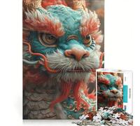 Rompecabezas de 1000 Piezas para Adultos Feliz Año Nuevo con diseño de dragón, Juego Educativo, dificultad Alta, Ideal para cumpleaños 50x75cm