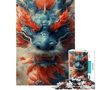 Rompecabezas de 1000 Piezas para Adultos Feliz Año Nuevo Dragón Rompecabezas para Adultos Juguete Decoración de Pared Difícil Único Cumpleaños y Regalos (Tamaño 38x26cm)
