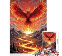 Rompecabezas de 1000 Piezas para Adultos Fénix de Fuego elevándose sobre un río de Lava Juegos relajantes para Toda la Familia Juguetes de decoración para el hogar Entrena tu Cerebro y Tus Manos