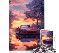 Rompecabezas de 1000 Piezas para Adultos Ferrari F Cherry Blossom Japón Juguete Decoración de Pared Gran Regalo para Juegos Juego práctico Lista de Deseos con Papá Noel Tamaño 38x52cm