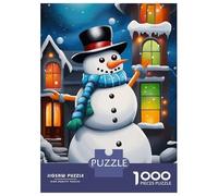 Rompecabezas De 1000 Piezas para Adultos Festive Snowman Winter Rompecabezas para Adultos Juego Práctico Decoración De Pared Regalos para Amigos Y Familiares 70x50cm/1000pcs