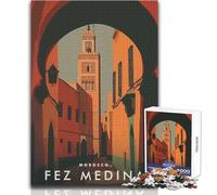 Rompecabezas de 1000 Piezas para Adultos, Fez, Medina, Marruecos, Juego Imposible, Regalo para Mujeres, Juguetes antiestrés, tamaño 38x26cm