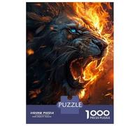 Rompecabezas De 1000 Piezas para Adultos Fierce Lion of Fire Rompecabezas para Adultos Juegos Familiares Pero Regalos Divertidos Y Humorísticos para Amigos Y Familiares 38x26cm/1000pcs