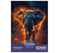 Rompecabezas De 1000 Piezas para Adultos Fiery Elephant Rompecabezas Práctico Juego Decoración del Hogar Cumpleaños Y Navidad 38x26cm/1000pcs