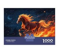 Rompecabezas De 1000 Piezas para Adultos Fiery Horse Galloping at Night Rompecabezas para Adultos Juguetes Antiestrés Decoración Perfecta Cumpleaños Y Navidad 70x50cm/1000pcs